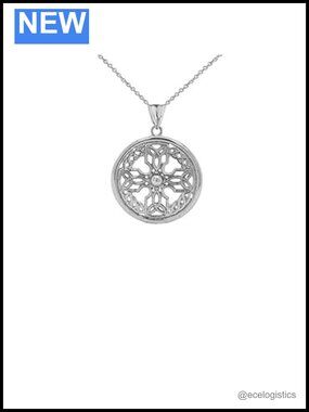 Sterling Silver Celtic Knot Cross Shield Pendant Necklace